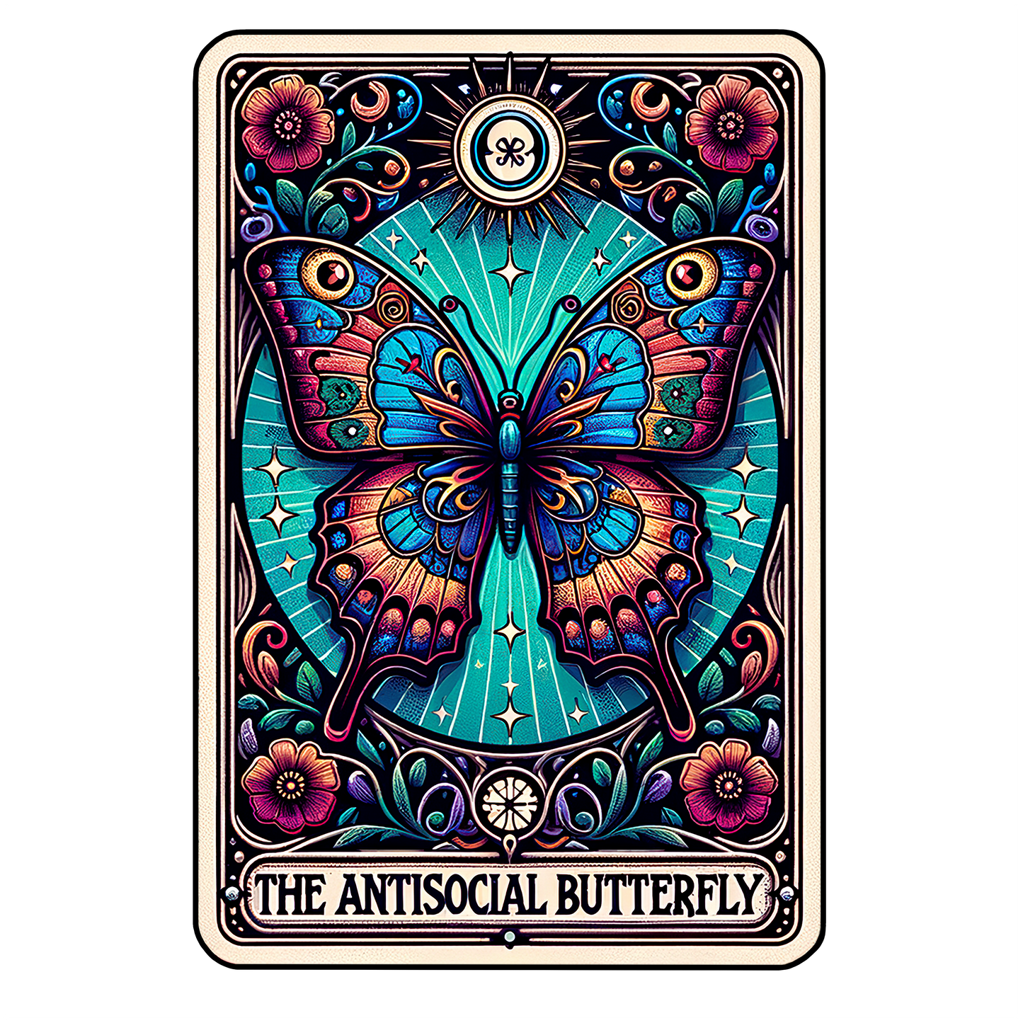 Colorful Skeleton Tarot Card - The AntiSocial Butterfly