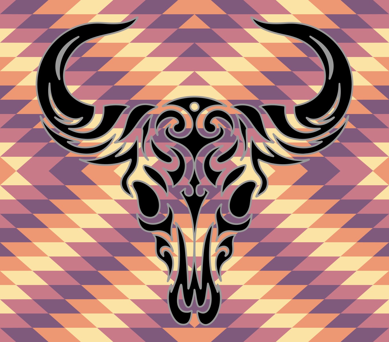 Pre-cut Southwestern (Bull 1) 20oz Skinny Template