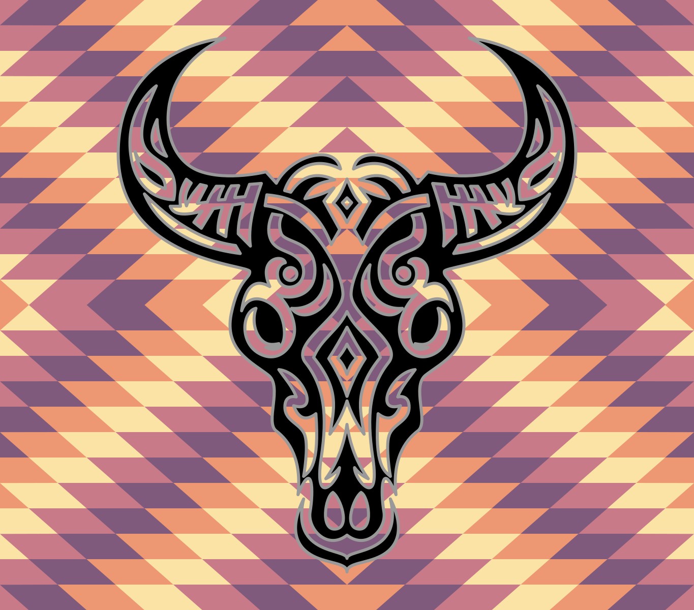 Pre-cut Southwestern (Bull 2) 20oz Skinny Template