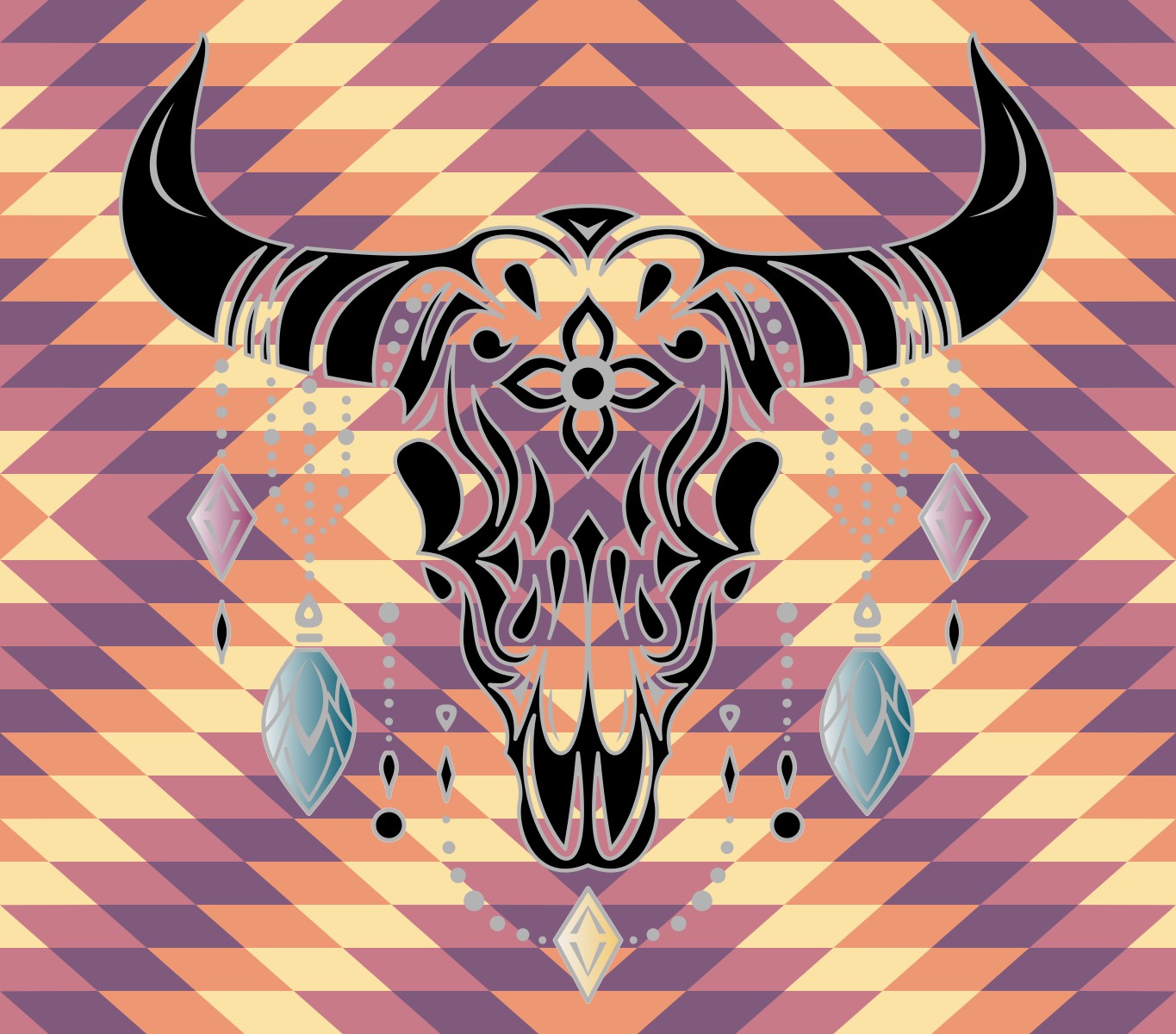 Pre-cut Southwestern (Bull 3) 20oz Skinny Template