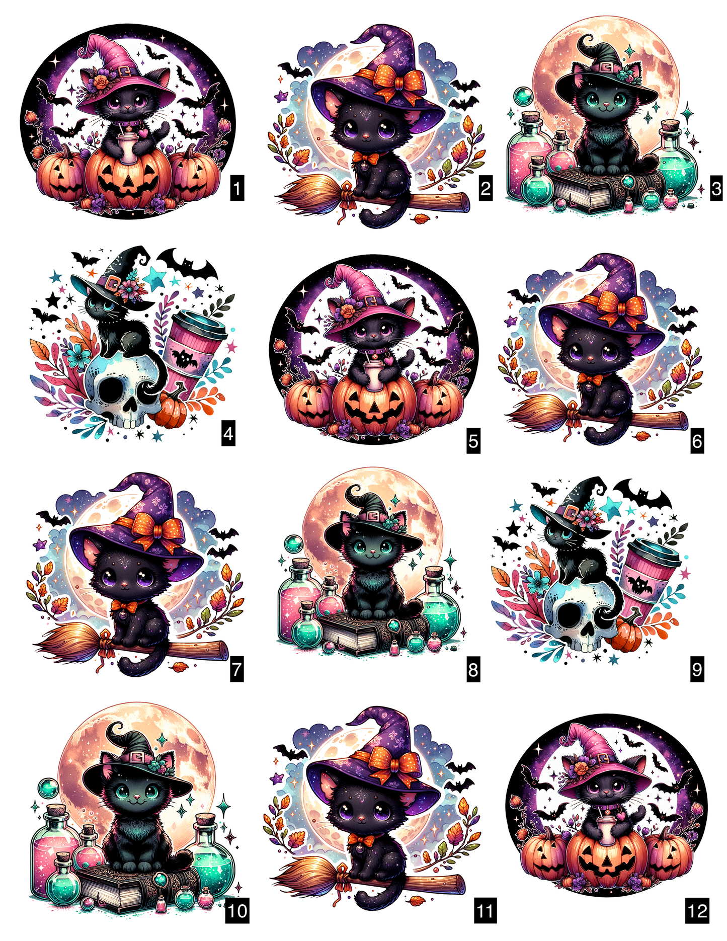 ✨Cute Spooky Cats Stickers ✨