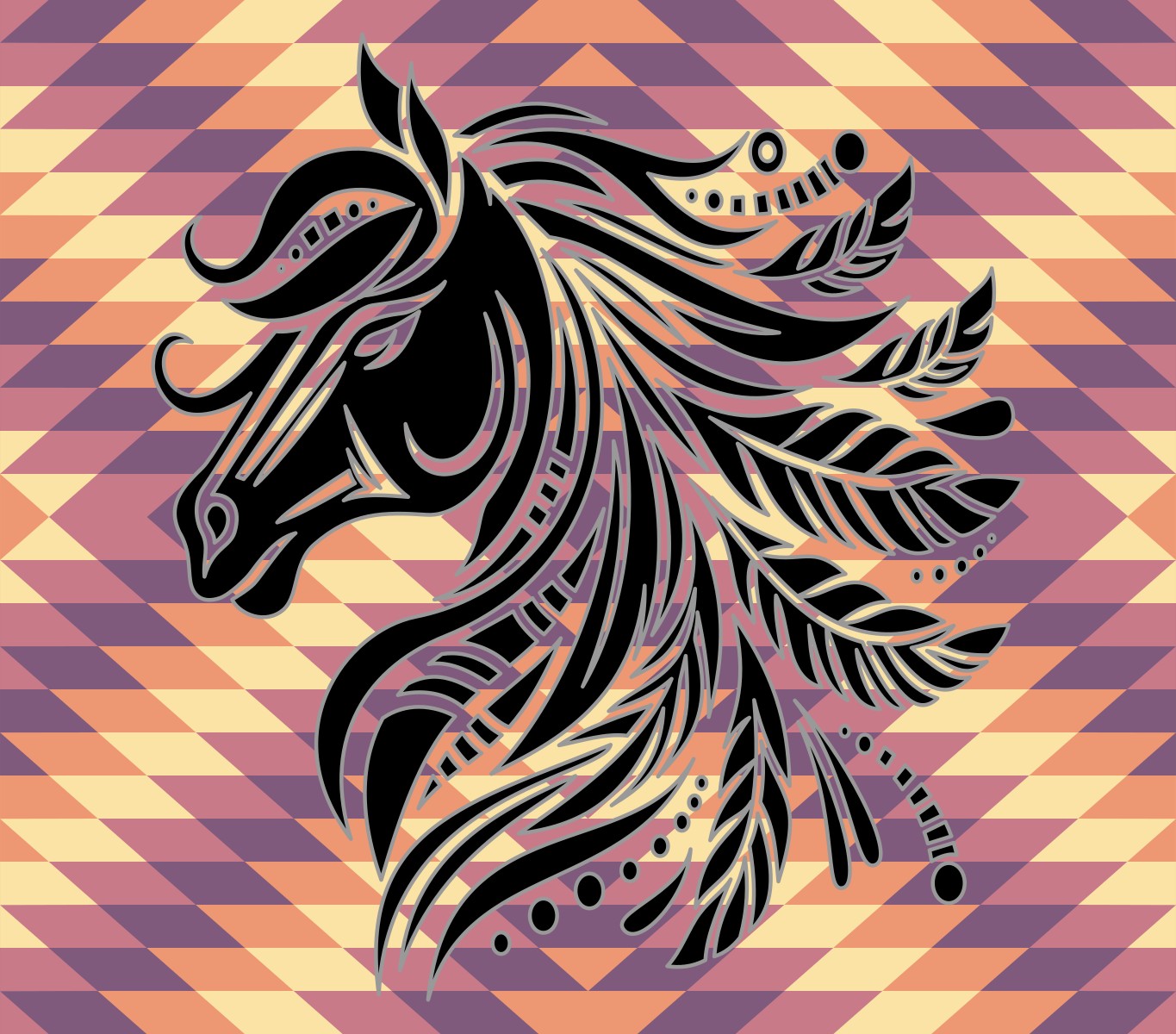 Pre-cut Southwestern (Horse 1) 20oz Skinny Template
