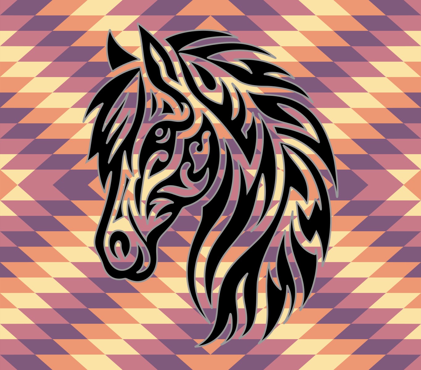 Pre-cut Southwestern (Horse 3) 20oz Skinny Template