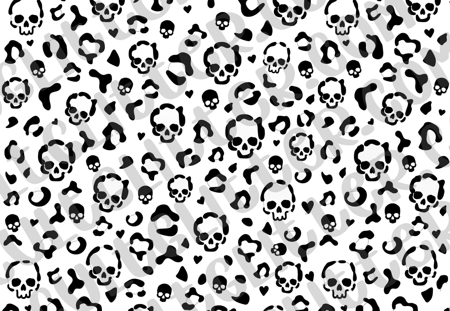 Pre-cut Leopard Skull Valentine Template