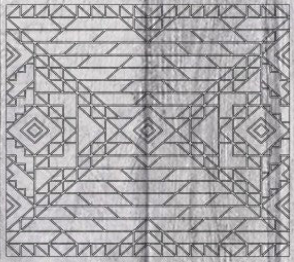 Pre-cut Southwestern (MOSIAC 2) Straight Template (OUTLINE ONLY)