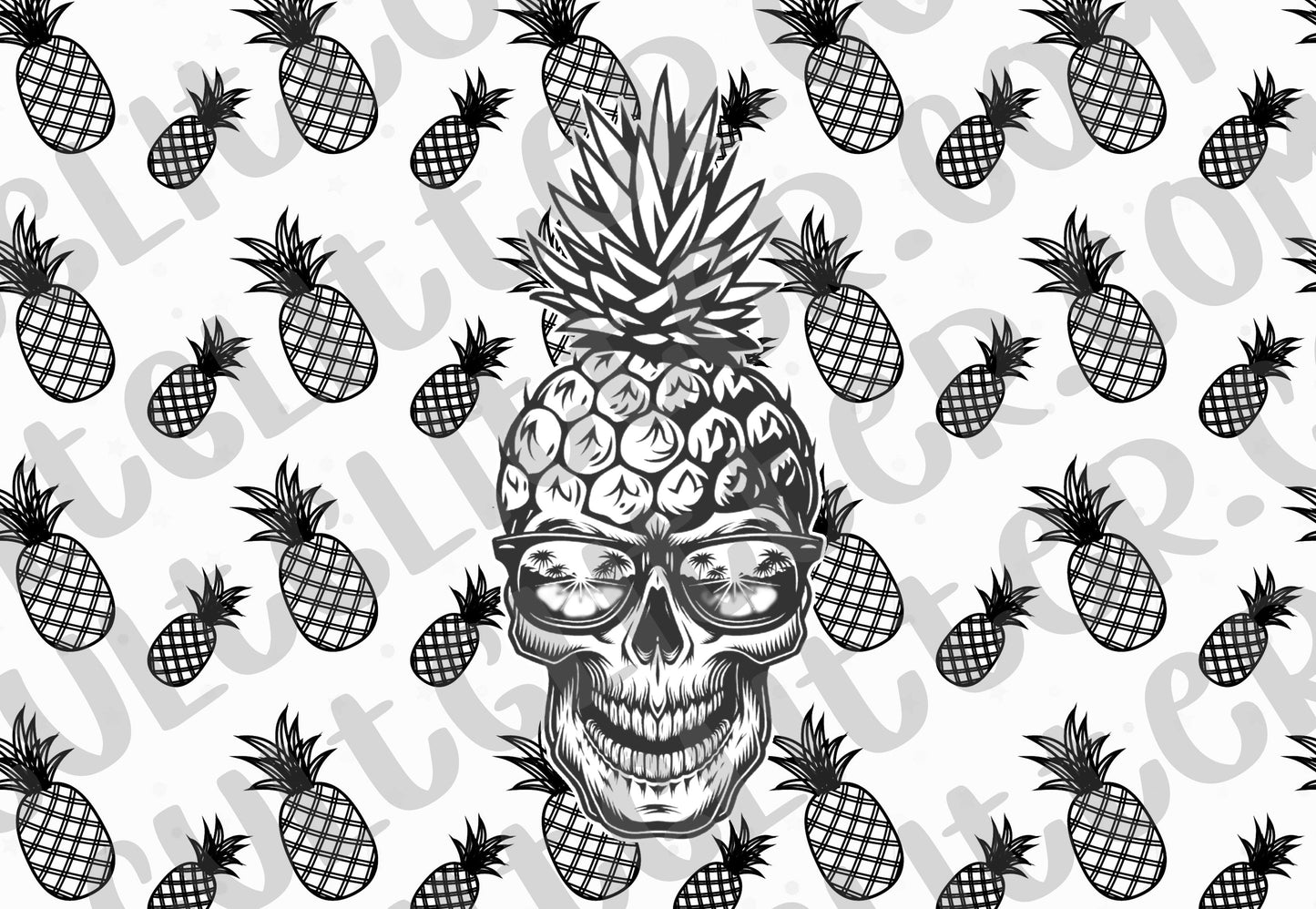 Pre-cut Pineapple Skull Template