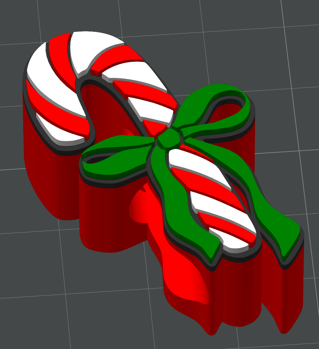 Candy Cane Bow Straw Topper