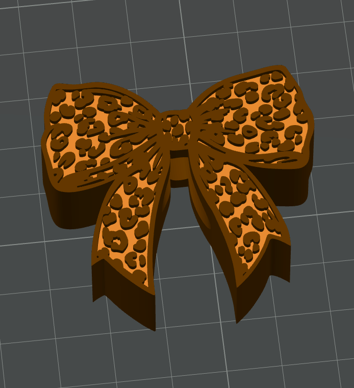 Leopard Bow Straw Topper
