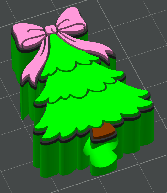 Christmas Tree with Bow Straw Topper