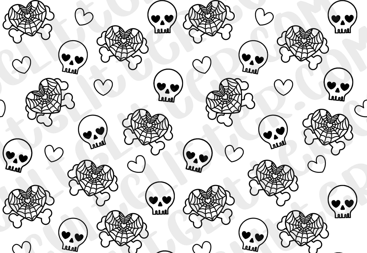 Pre-cut Skelly Valentine Template