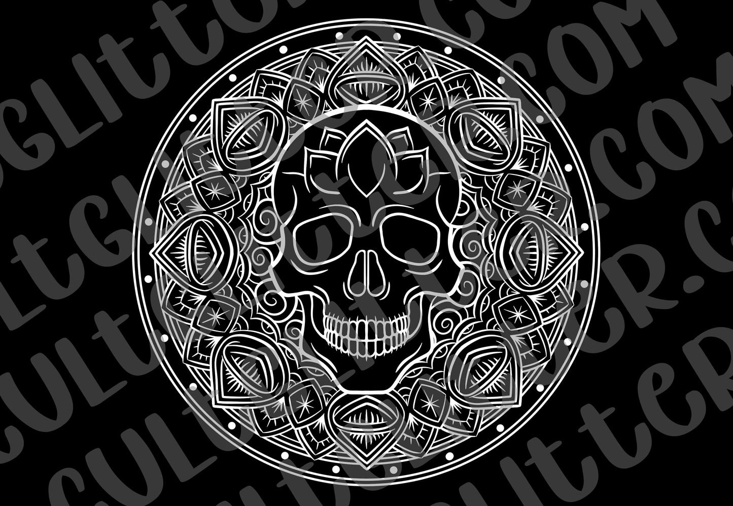 Pre-cut Skull Mandala Template