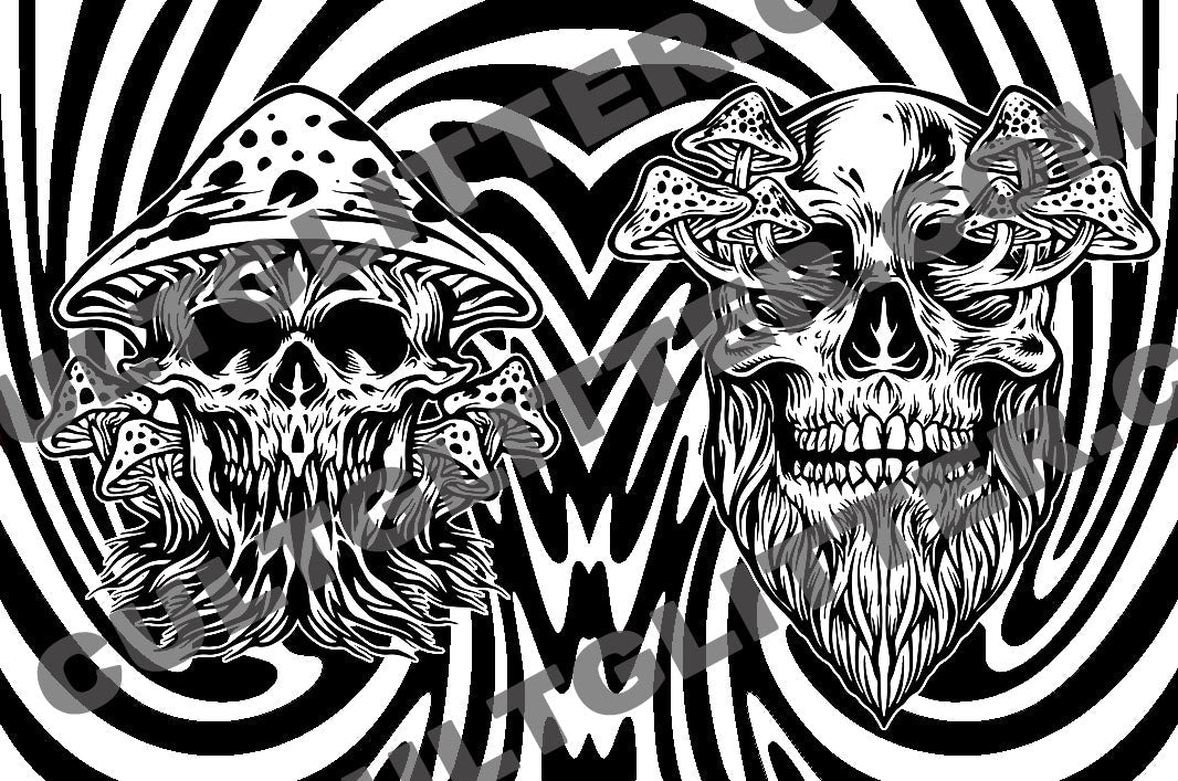 Pre-cut Skull Mushroom Template