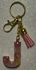 Resin Letter J Keychain