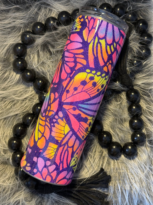 30oz RTS Winged Butterfly Neon Tumbler