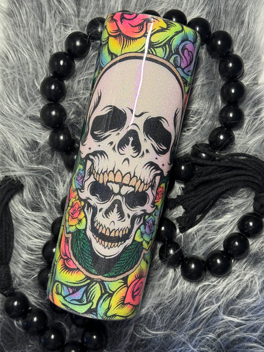 30oz Skulls and Roses Neon Tumbler
