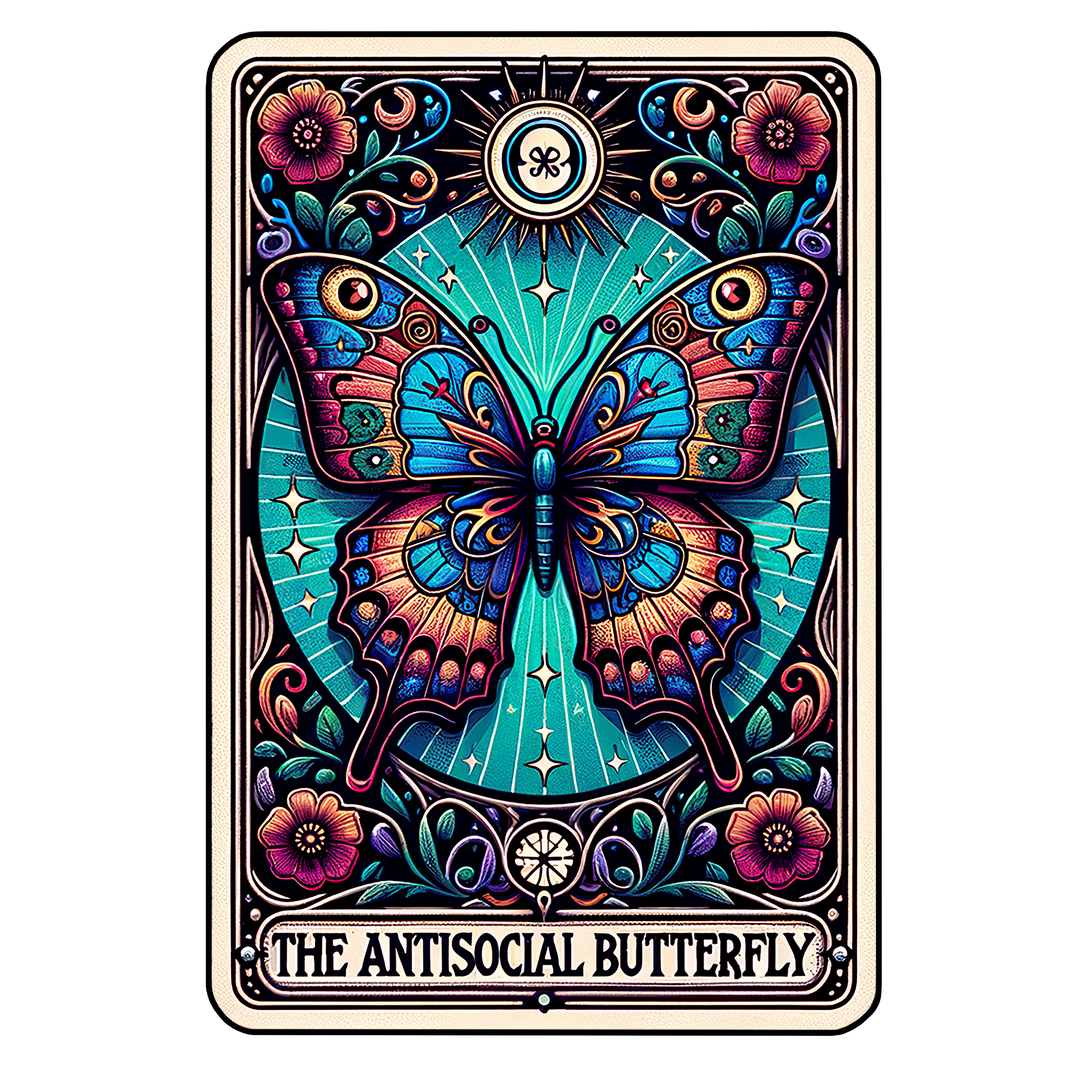 Colorful Skeleton Tarot Card - The AntiSocial Butterfly