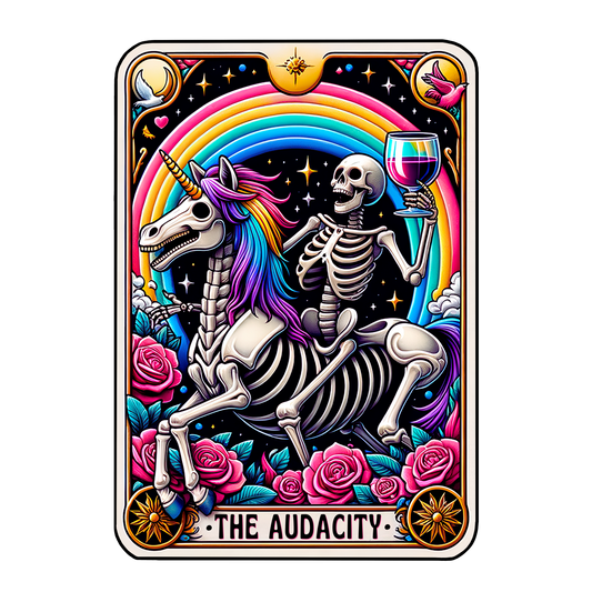 Colorful Skeleton Tarot Card - The Audacity