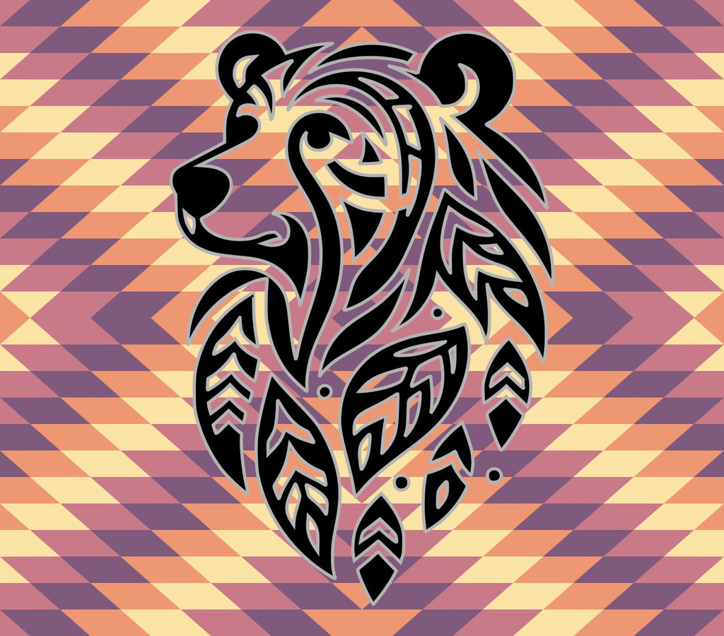 Pre-cut Southwestern (Bear 2) 20oz Skinny Template