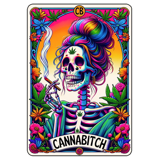 Colorful Skeleton Tarot Card - Cannibitch