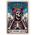 Colorful Skeleton Tarot Card - The Drama Queen
