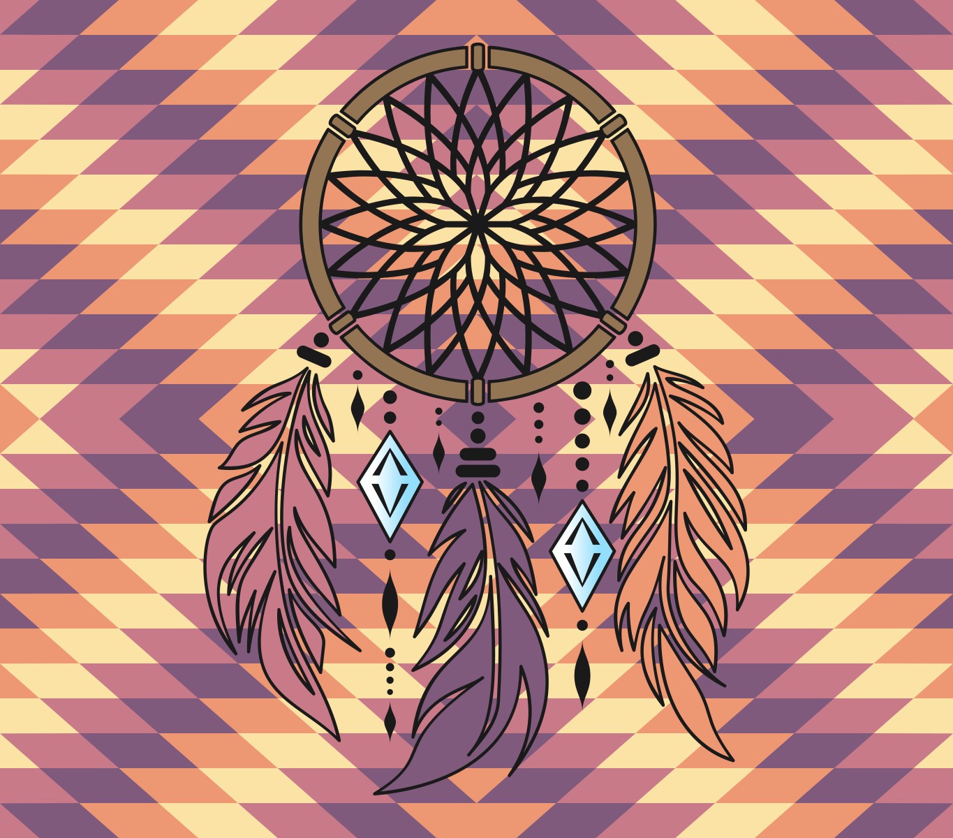 Pre-cut Southwestern (Dream Catcher 1) 20oz Skinny Template