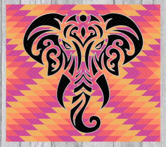 Pre-cut Southwestern Elephant Straight Template