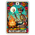Colorful Skeleton Tarot Card - The Happy Camper
