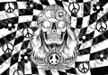 Pre-cut Hippy Skull Template