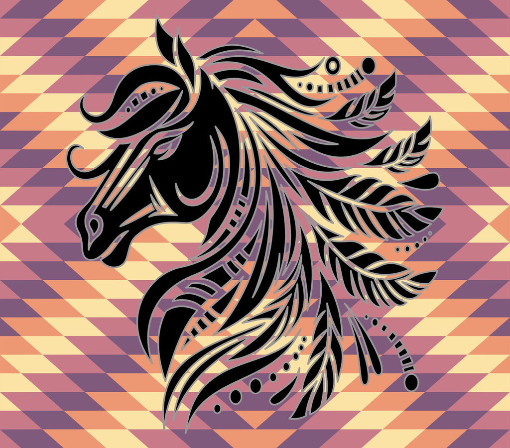 Pre-cut Southwestern (Horse 1) 20oz Skinny Template