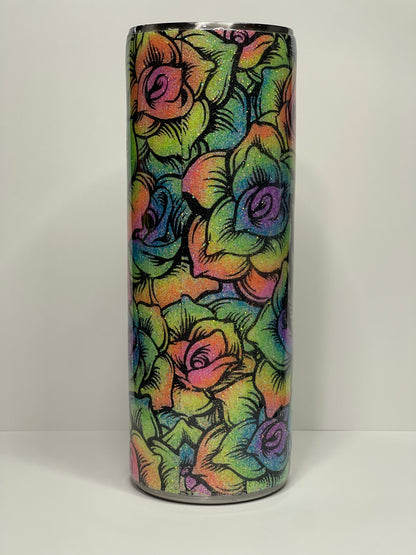 30oz Skulls and Roses Neon Tumbler