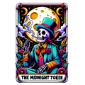 Colorful Skeleton Tarot Card - The Midnight Toker