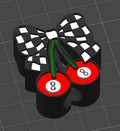 Cherry Checkered Bow Straw Topper