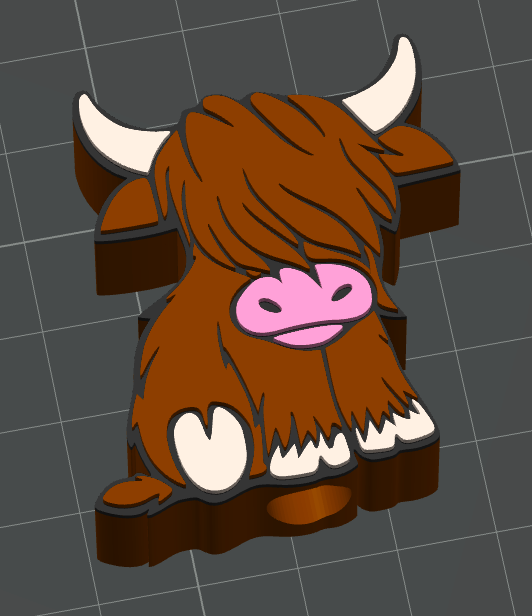 Highland Cow Straw Topper