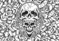 Pre-cut Skull and Roses Template
