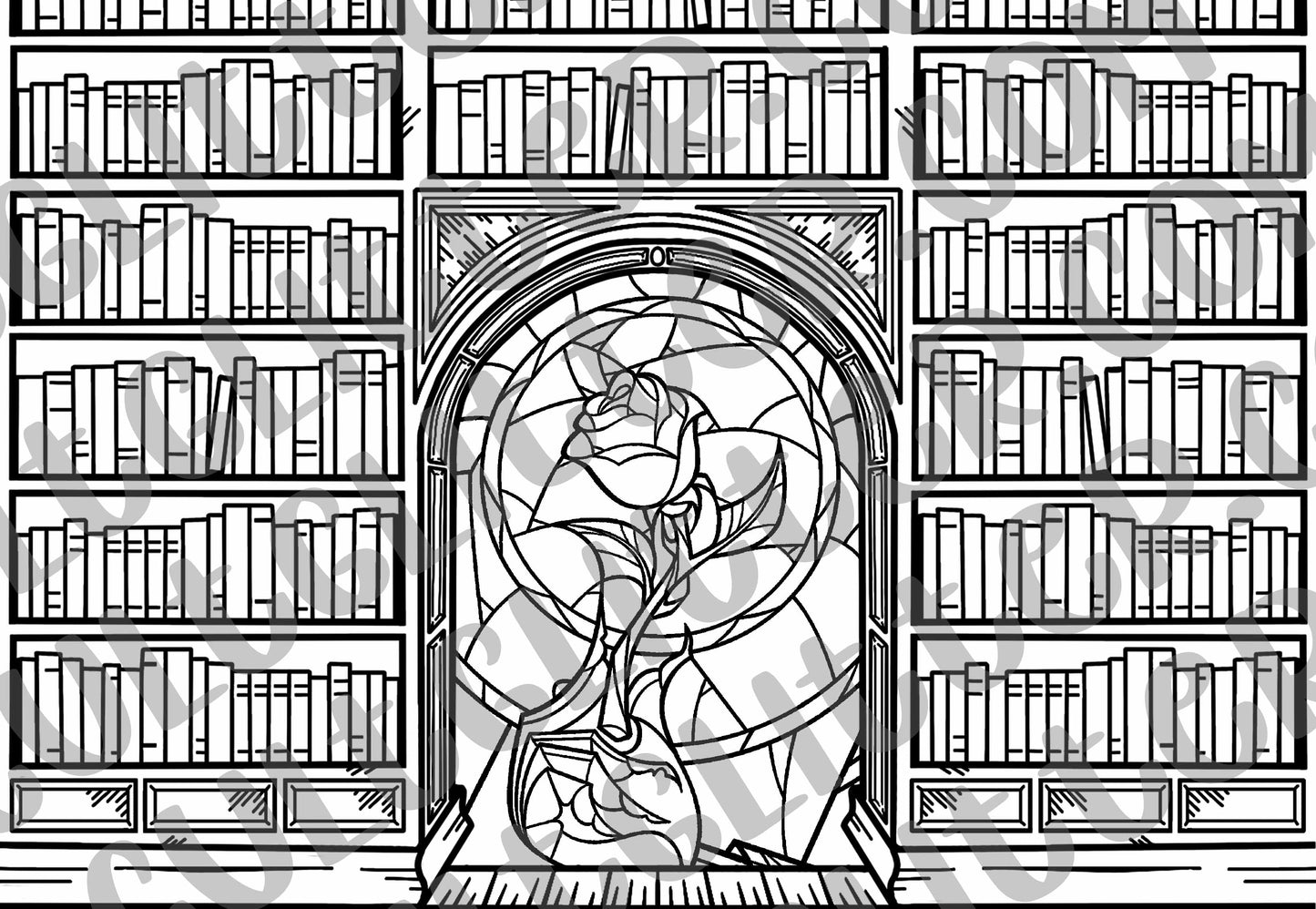 Pre-cut Staind Glass Library Template