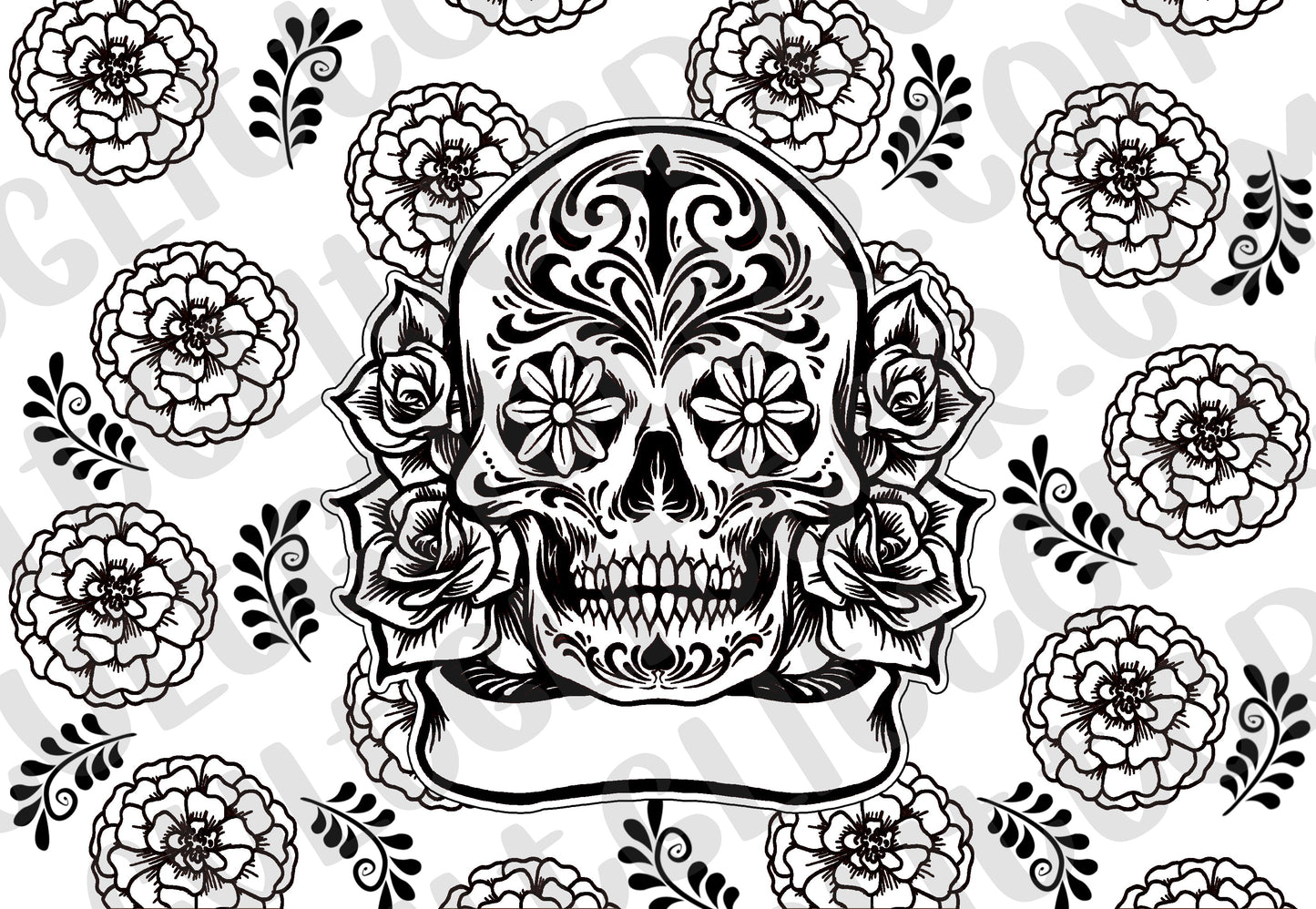 Pre-cut Sugar Skull Template