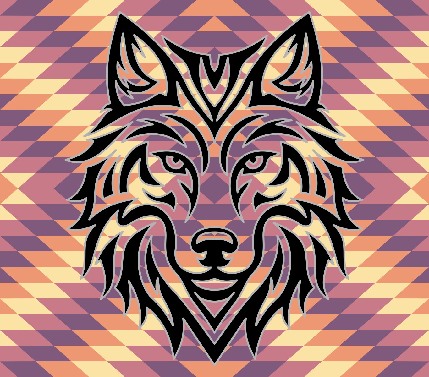 Pre-cut Southwestern (Wolf1) 20oz Skinny Template